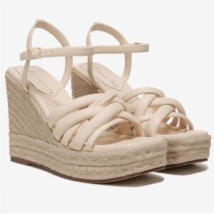 Circus by Sam Edelman Womens IRENE Ivory Woven strap Wedge Sandals Shoes